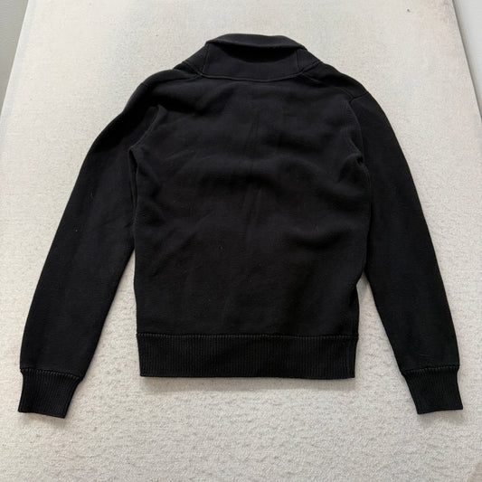 J. Crew Men's Black 100% Cotton Shawl Collar Cardigan Sweater Pockets Size S