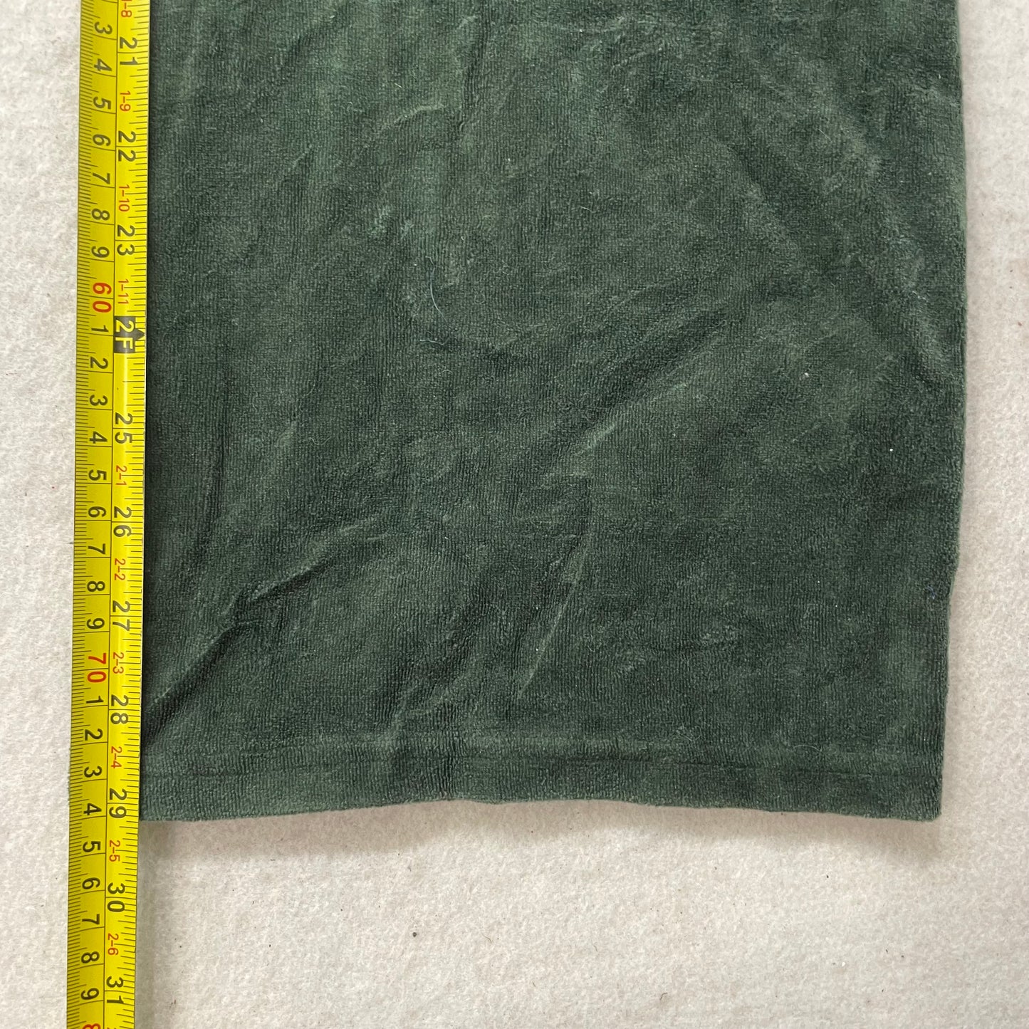 Vintage Juicy Couture Women Dark Green Velour Flare Track Pant Drawstring Size S
