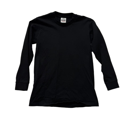 Pro Club Men's Solid Black Cotton Shirt Long Sleeve Crew Neck Streetwear Size S