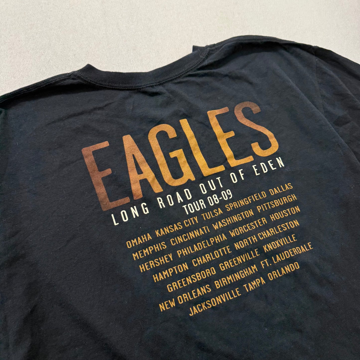 Anvil Eagles Long Road Out of Eden Concert Tour 08-09 Mens Black T-Shirt Size XL