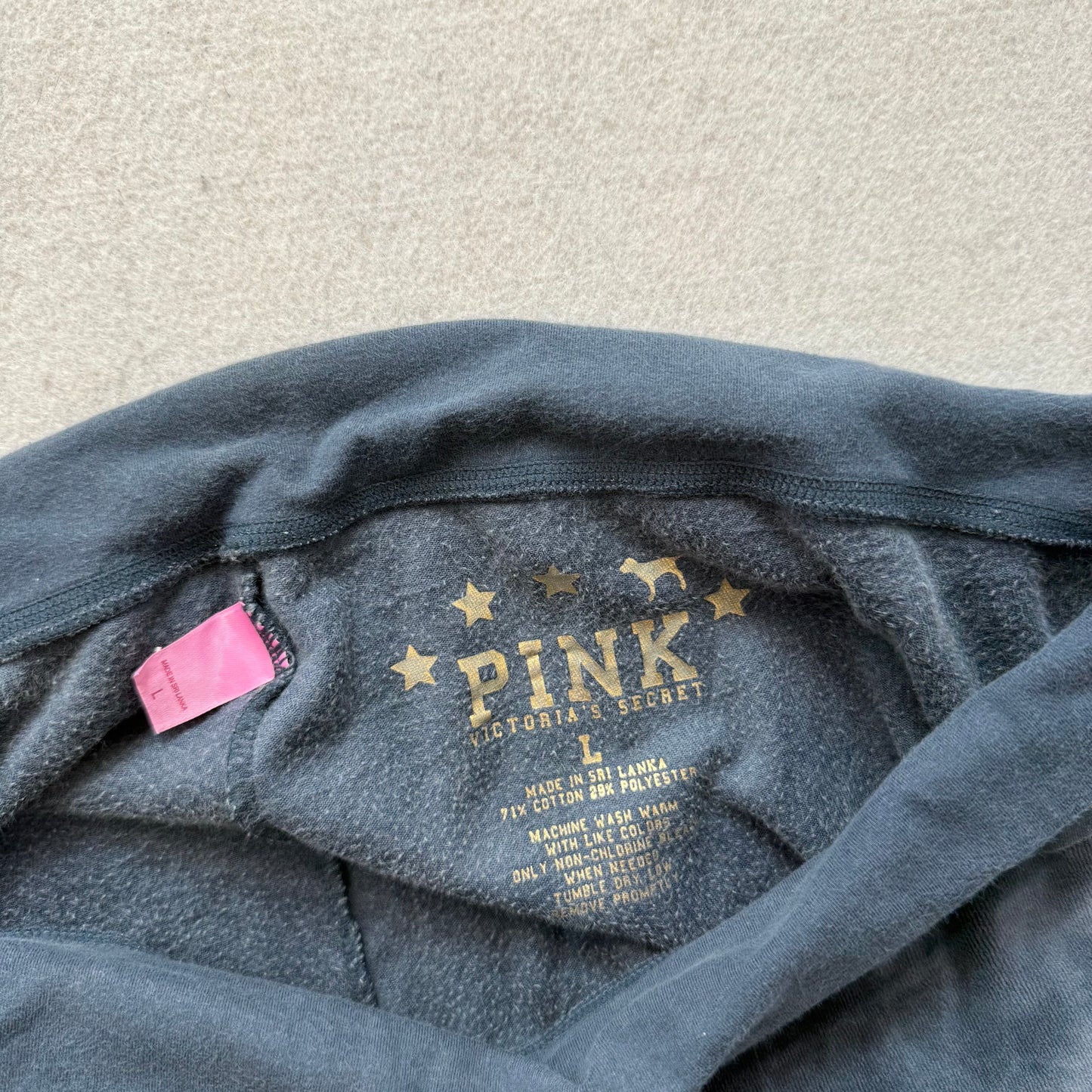 PINK Victoria's Secret Women's Charcoal Gray Velour Flare Track Pant Logo Size L