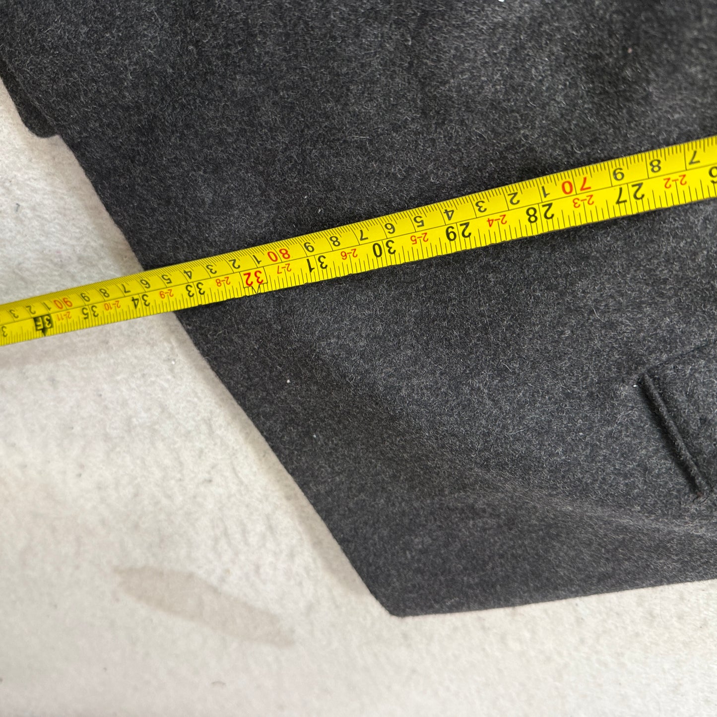 Calvin Klein Mens Charcoal Gray Wool Blend Peacoat Jacket Double Breasted Size M