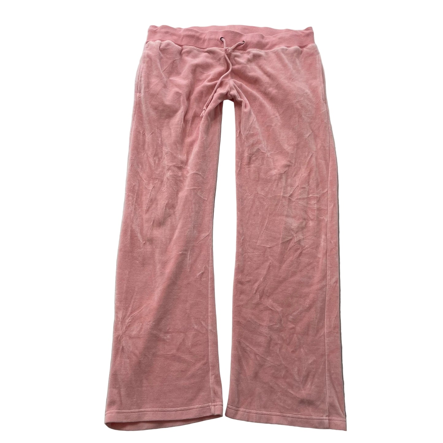 Vintage Juicy Couture Women's Pink Velour Flared Track Pant Loungewear Size L