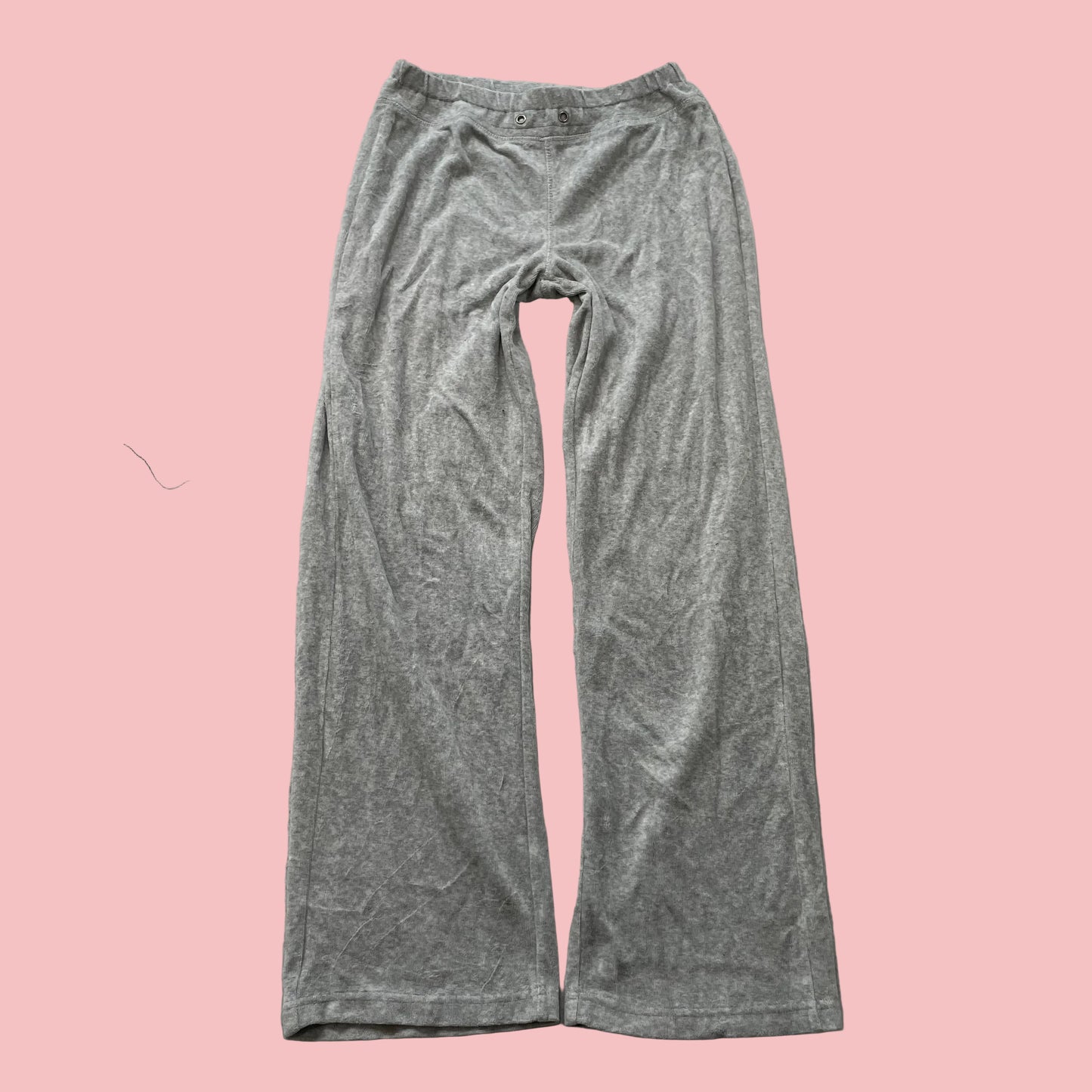 Vintage Juicy Couture Womens Hetaher Gray Velour Flared Track Pant Casual Size S