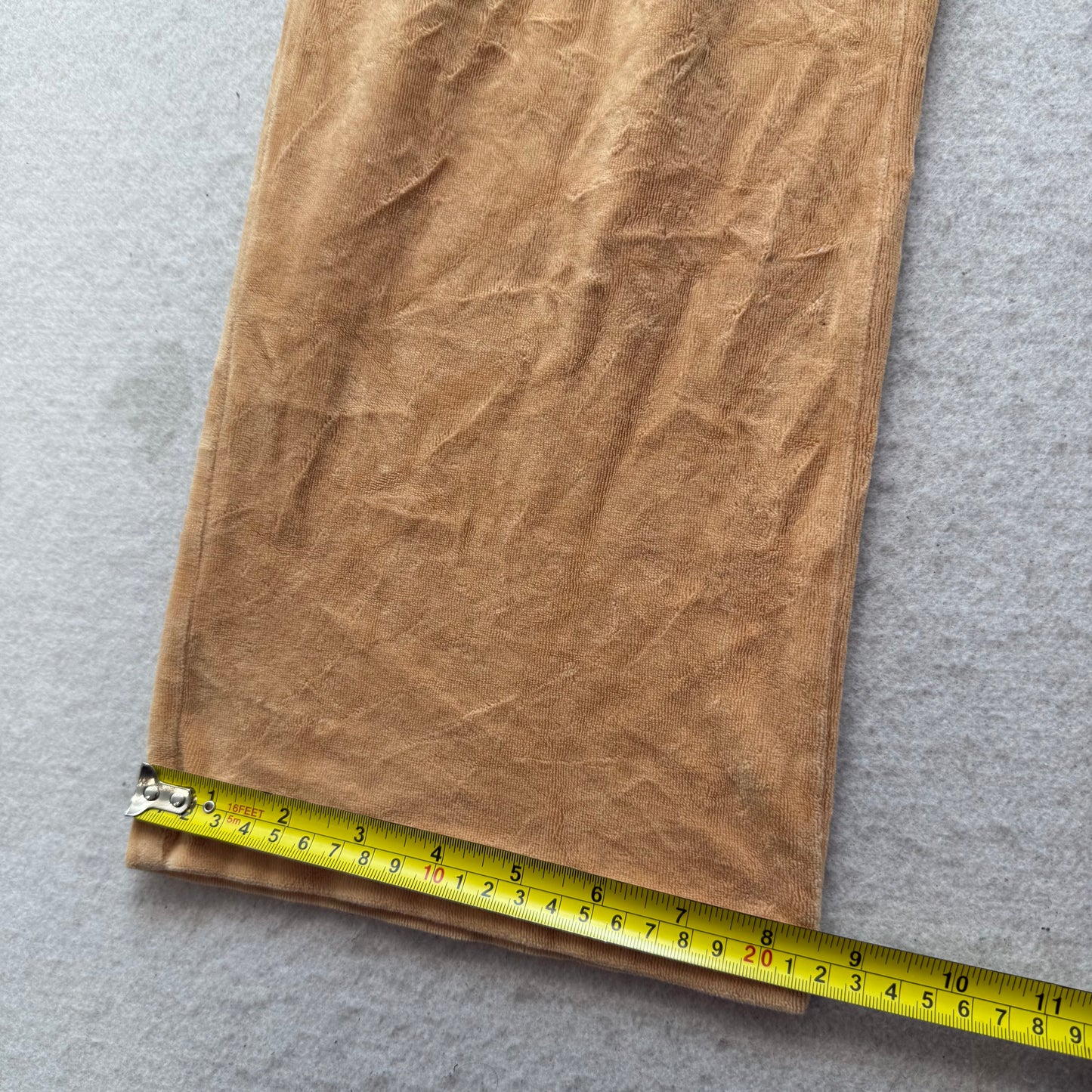 Juicy Couture Women Camel Velour Flared Track Pants Loungewear Drawstring Size M