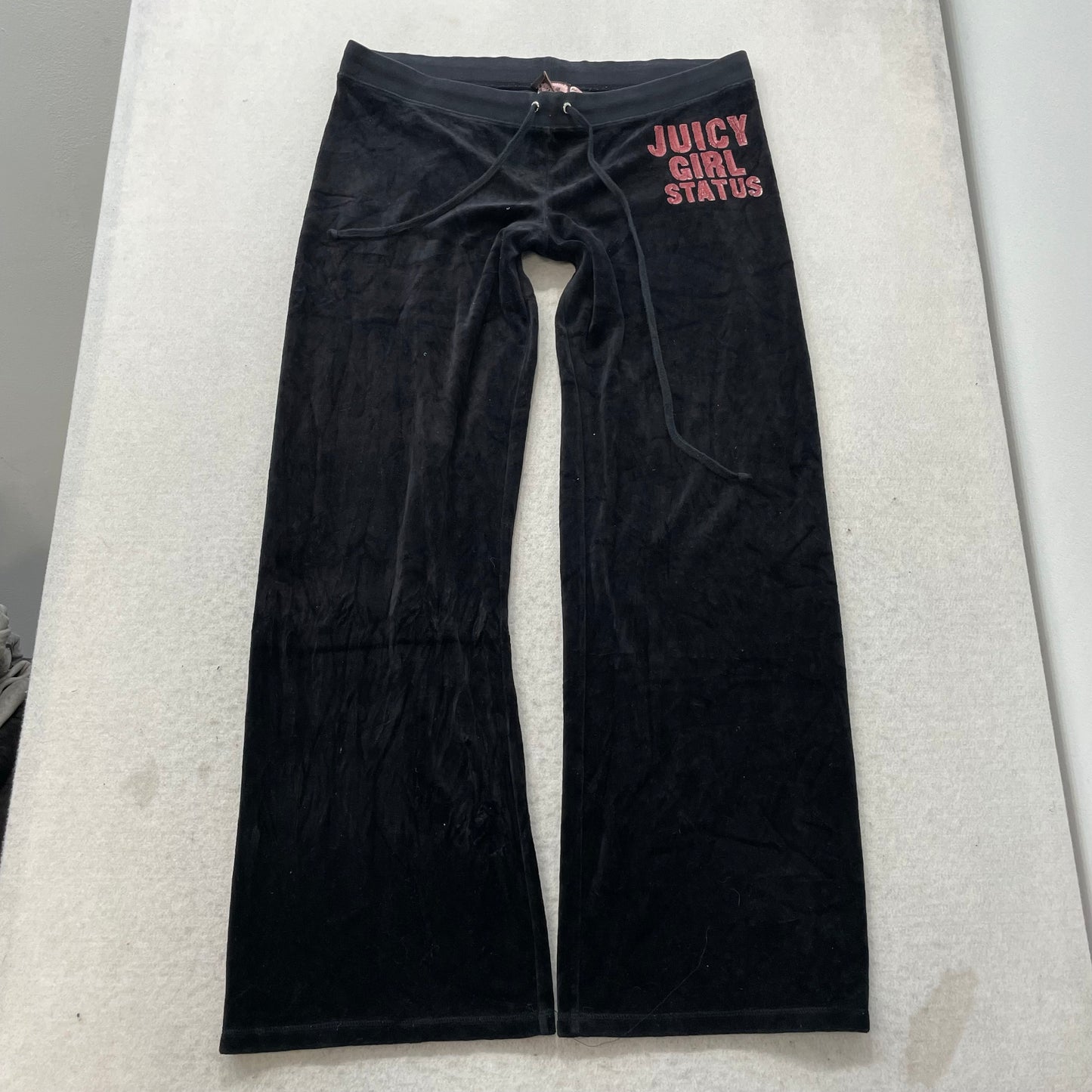 Vintage Juicy Couture Women's Black Velour Tracksuit Set Hoodie & Pant Size L