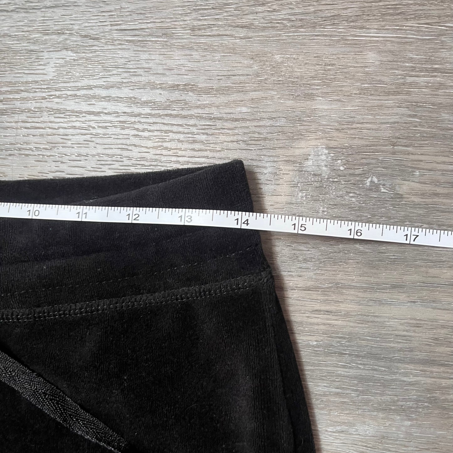 Vintage Juicy Couture Women's Jet Black Velour Wide Track Pant Drawstring Size S