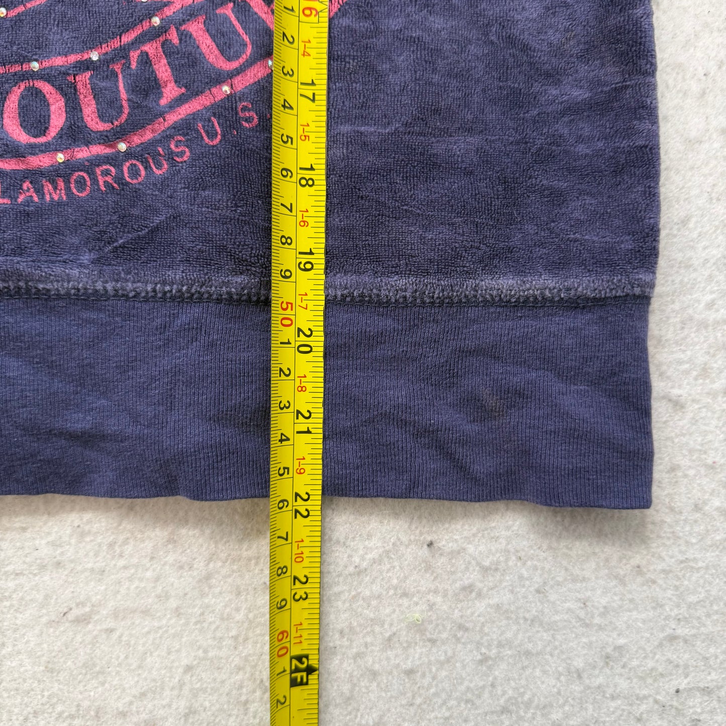 Juicy Couture Scottie Dogs Women's Navy Velour Zip-Up Hoodie Rhinestones Size M
