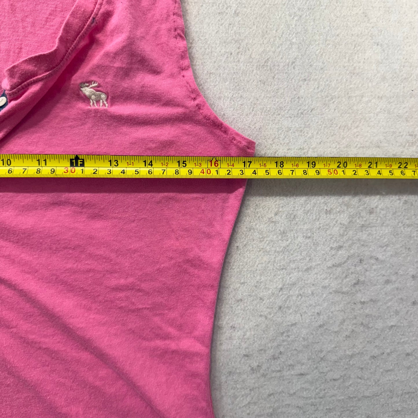 Abercrombie & Fitch Women's Rose Pink Cotton Henley Tank Top Sleeveless Size M