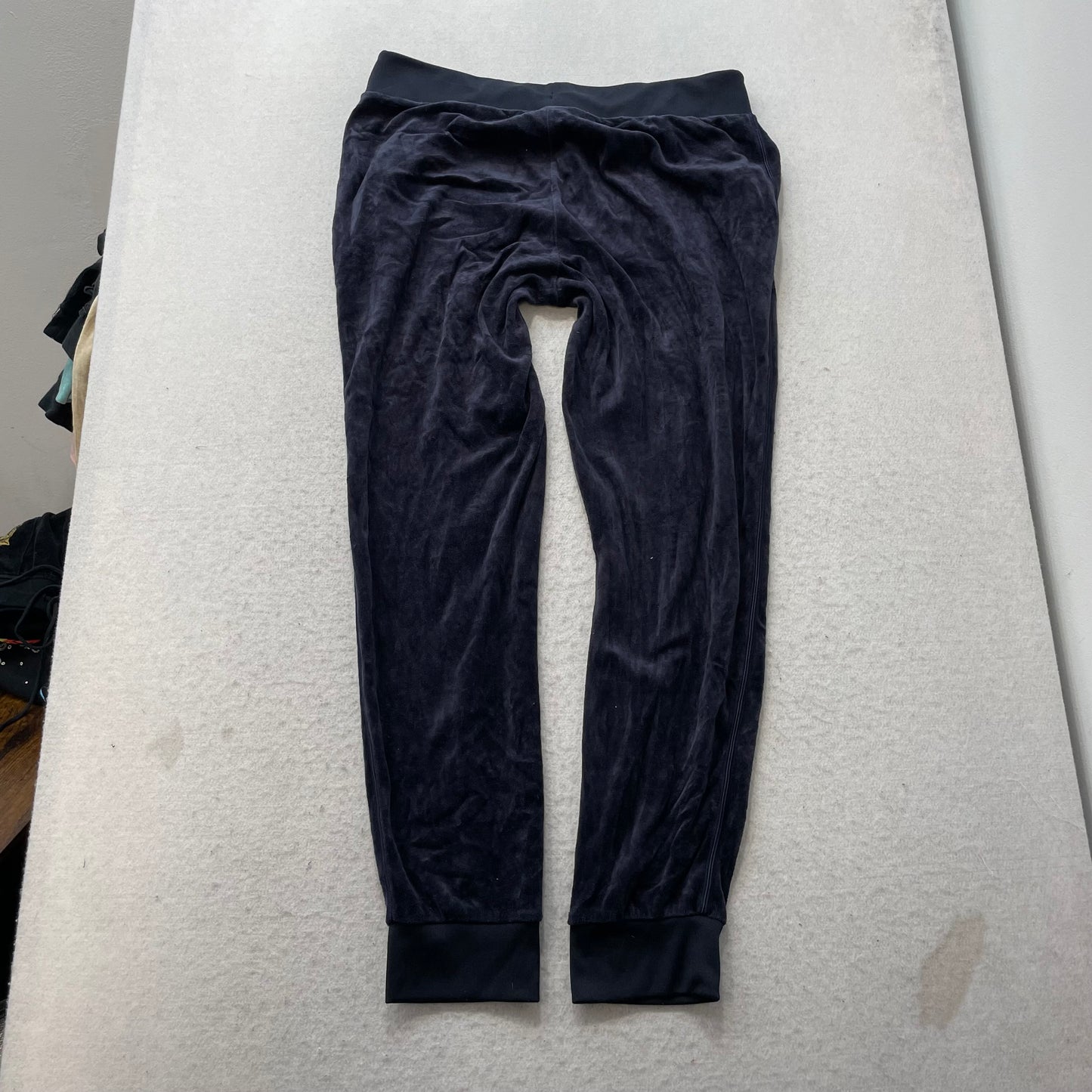 Juicy Couture Women's Navy Blue Velour Jogger Pants Loungewear Drawstring Size L