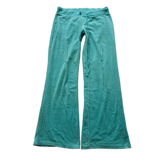 Vintage Juicy Couture Women's Turquoise Velour Flared Track Pants Y2K Size S