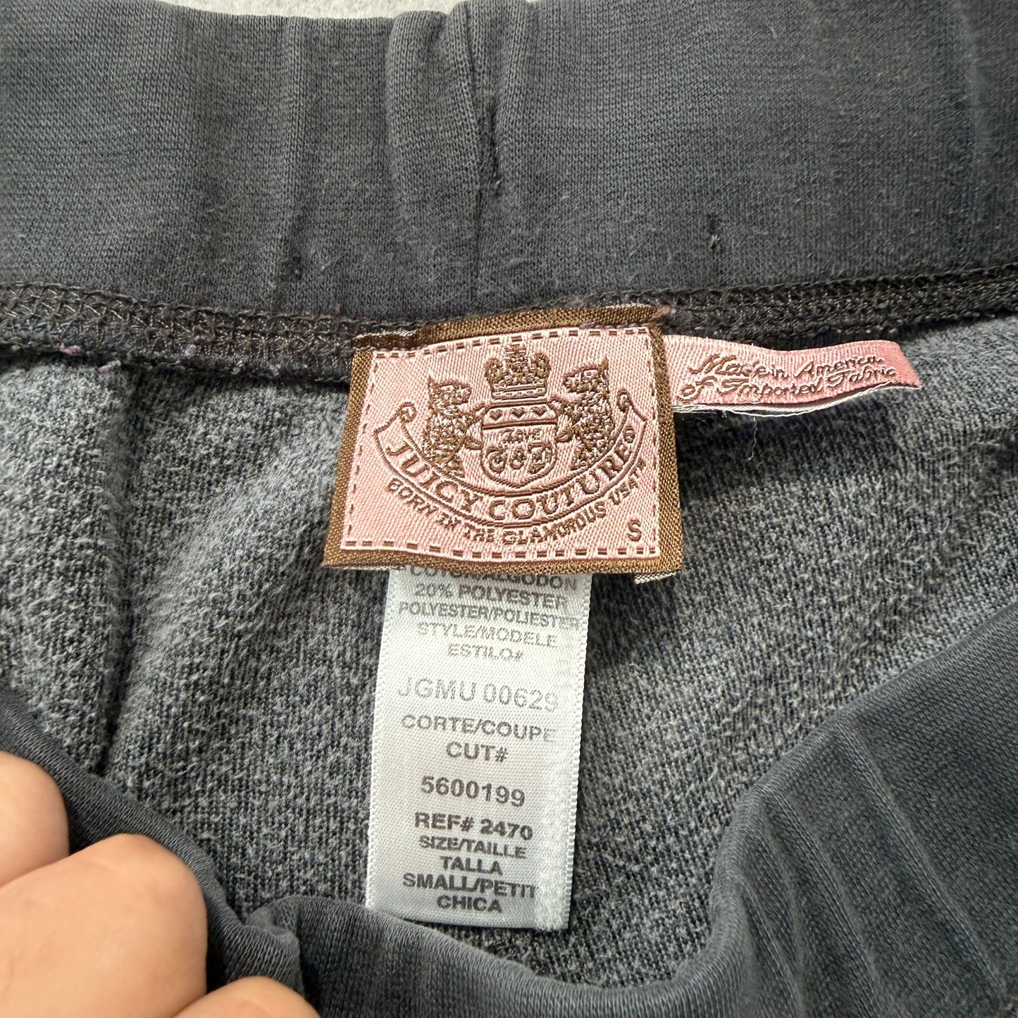 Vintage Juicy Couture Women's Dark Grey Velour Flared Leg Track Pants Size S