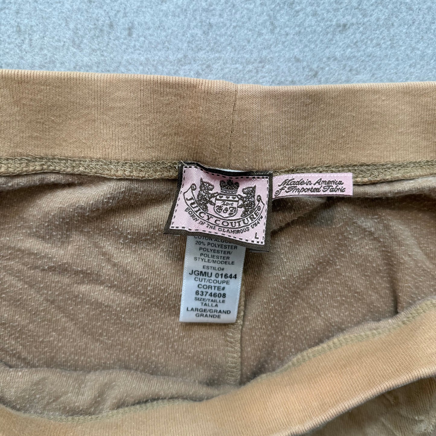 Vintage Juicy Couture Women's Beige Velour Tracksuit Set Crown Graphic Size XL/L