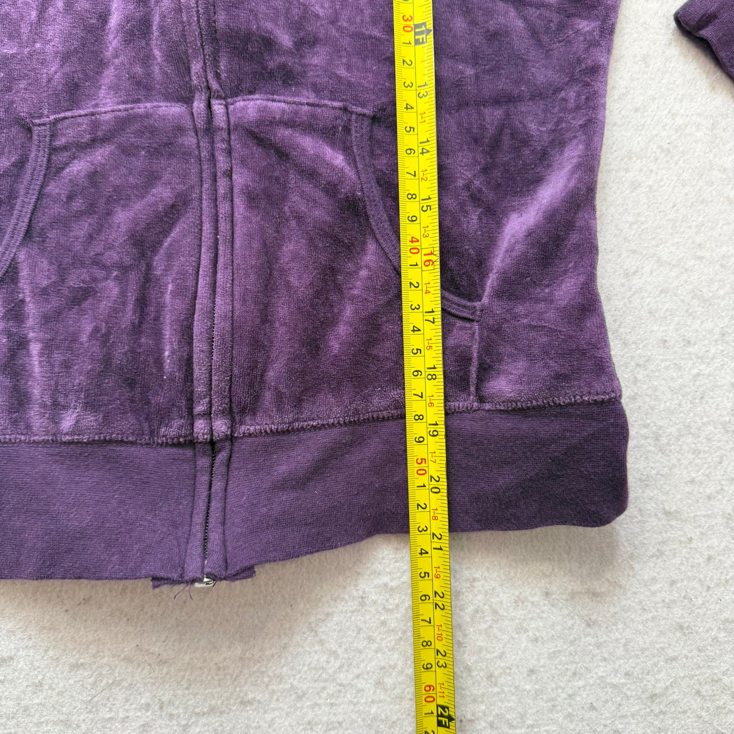 Vintage Juicy Couture Scottie Dogs Women Deep Purple Velour Zip-Up Hoodie Size S