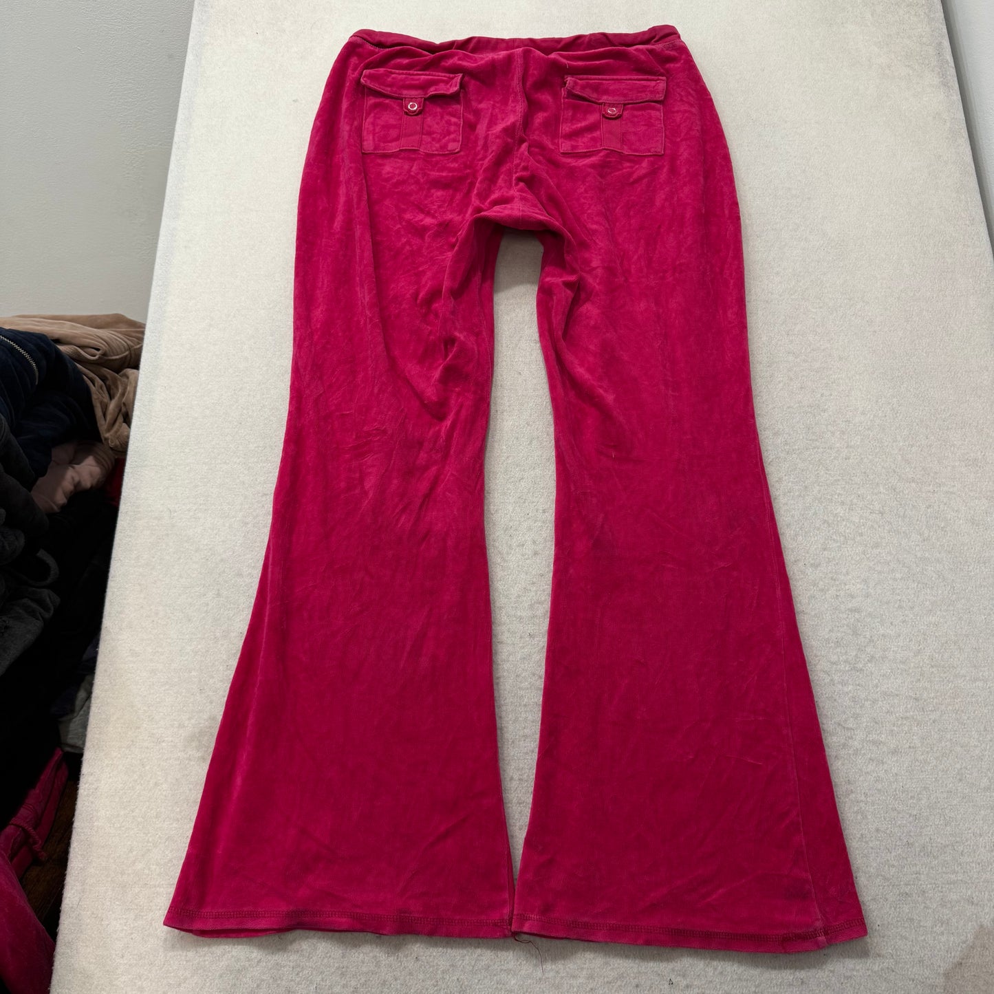Vtg Juicy Couture Scottie Dogs Hot Pink Velour Tracksuit Set Snap Pockets Size L
