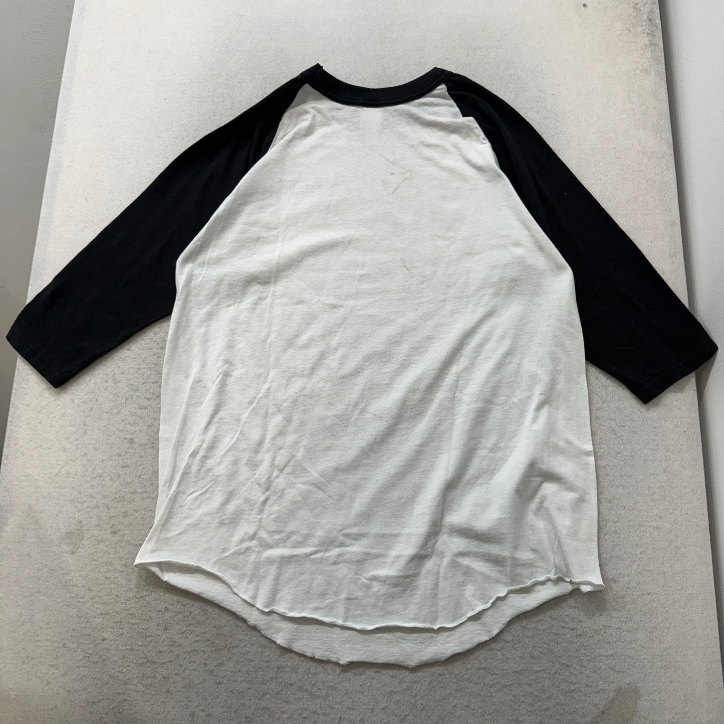 Vintage Soffe Mens Black White Pullover Baseball Shirt 3/4 Raglan Sleeve Size XL