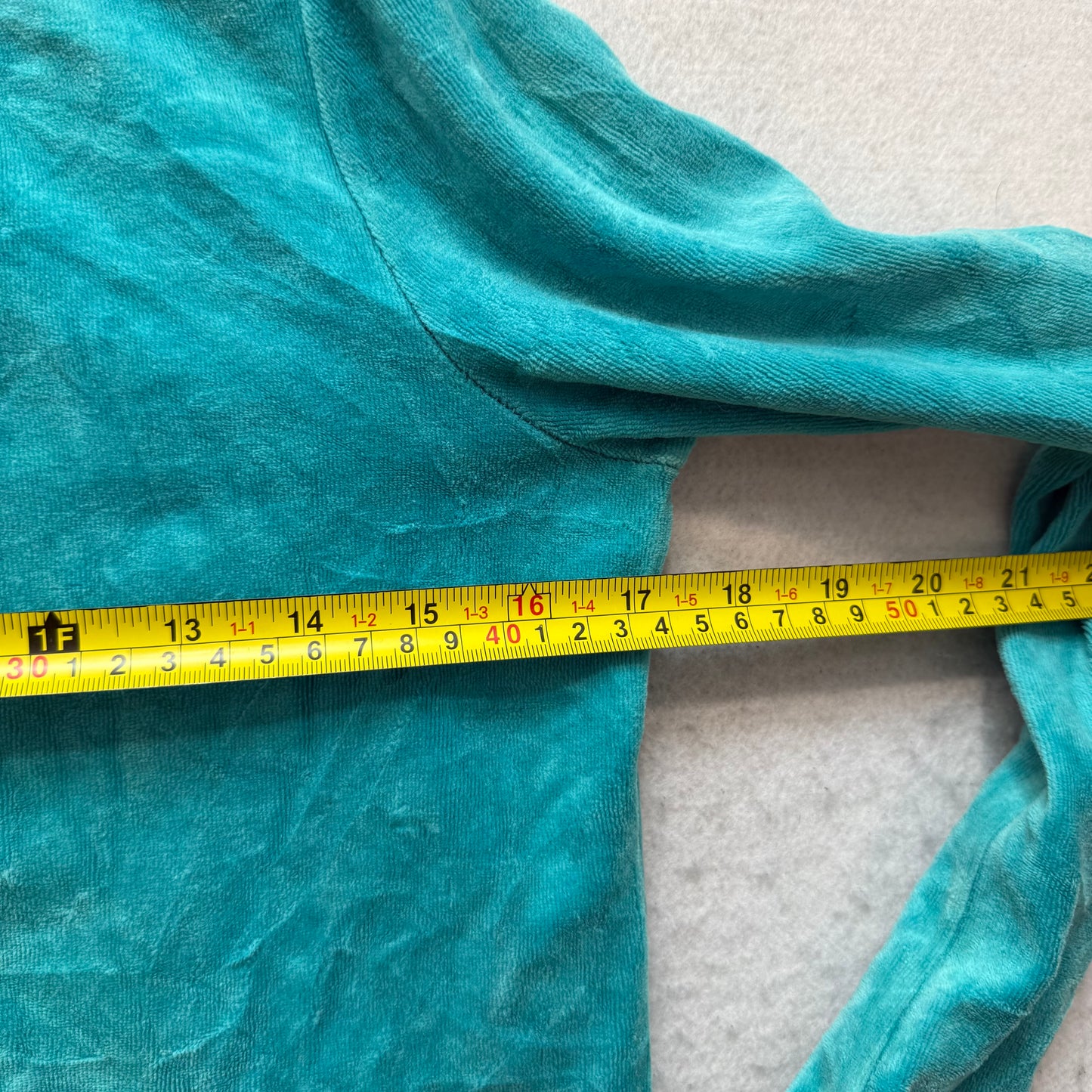 Juicy Couture Womens Teal Velour Zip-Up Hoodie Unicorn Graphic Logo Y2K Size L