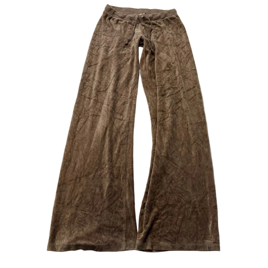 2003 Vintage Juicy Couture Women's Brown Velour Flared Track Pant Preppy Size M