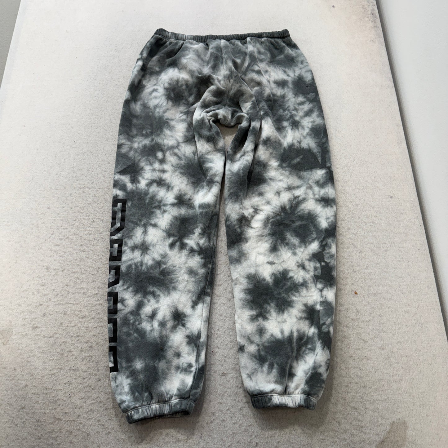 Victoria's Secret PINK Womens Black White Tie Dye Fleece Jogger Sweatpant Size M