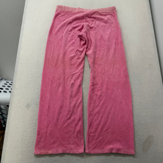 2003 Vintage Juicy Couture Women's Pink Terry Cloth Flared Track Pant Y2k Size L