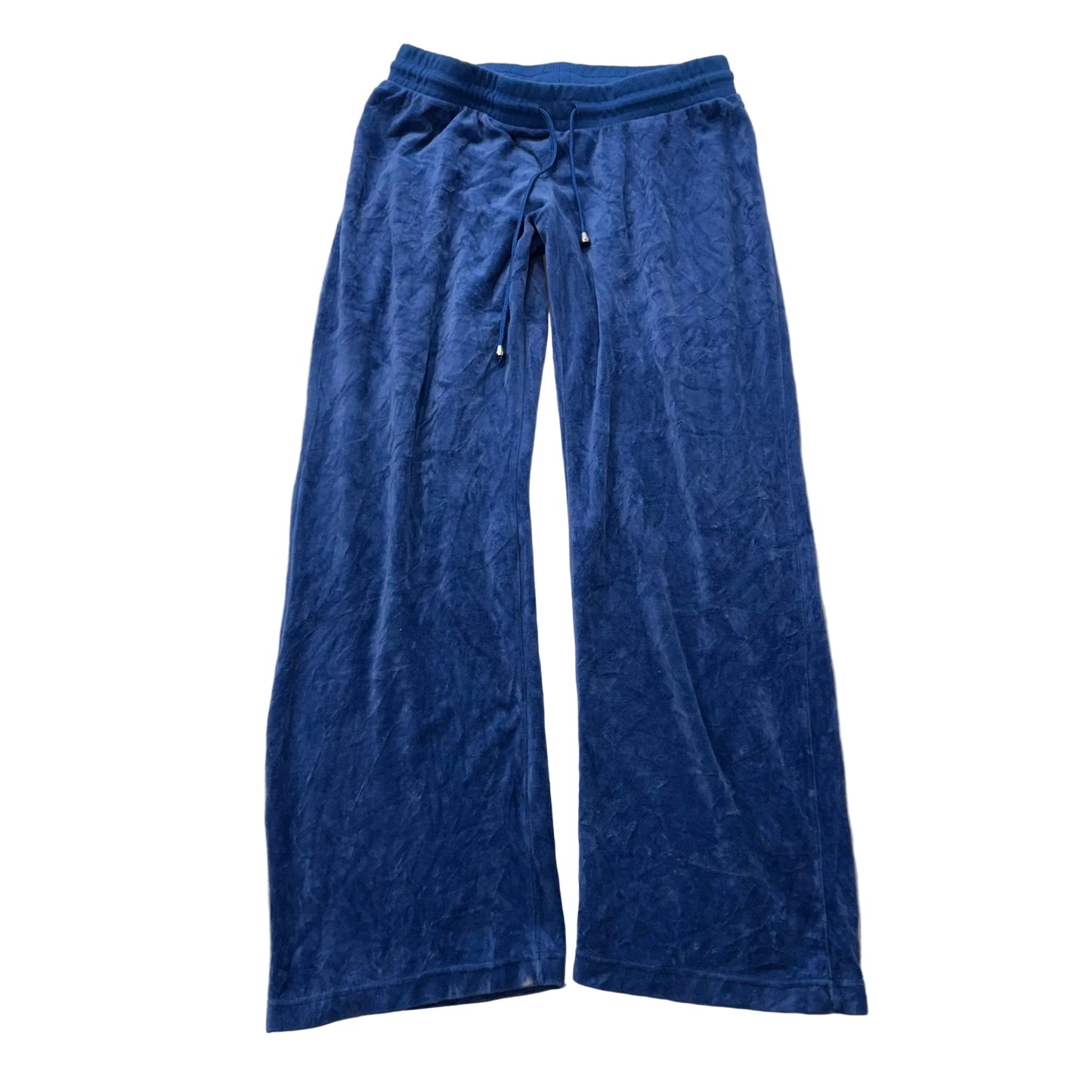 Vintage Juicy Couture Women's Royal Blue Velour Flared Track Pant Preppy Size L