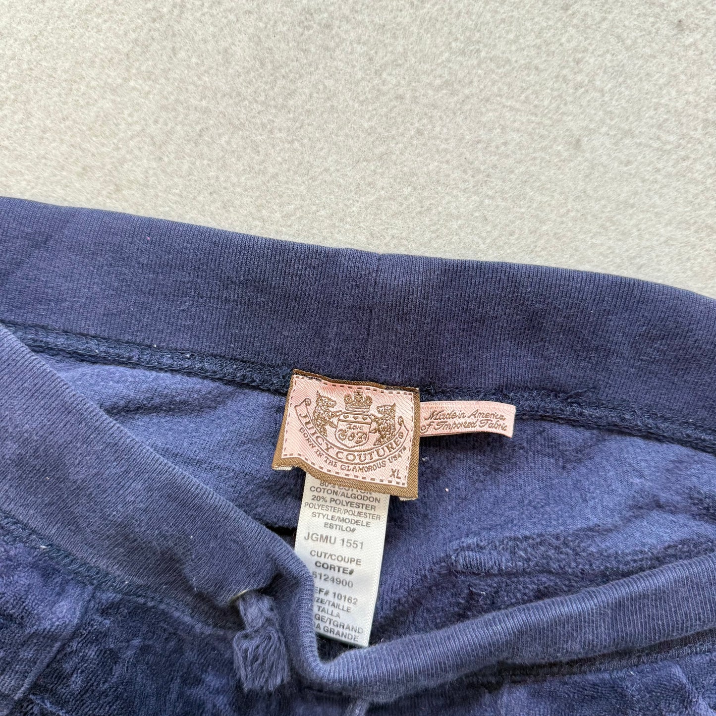 Juicy Couture Women's Navy Velour Wide Leg Flare Track Pant Pockets Y2K Size XL