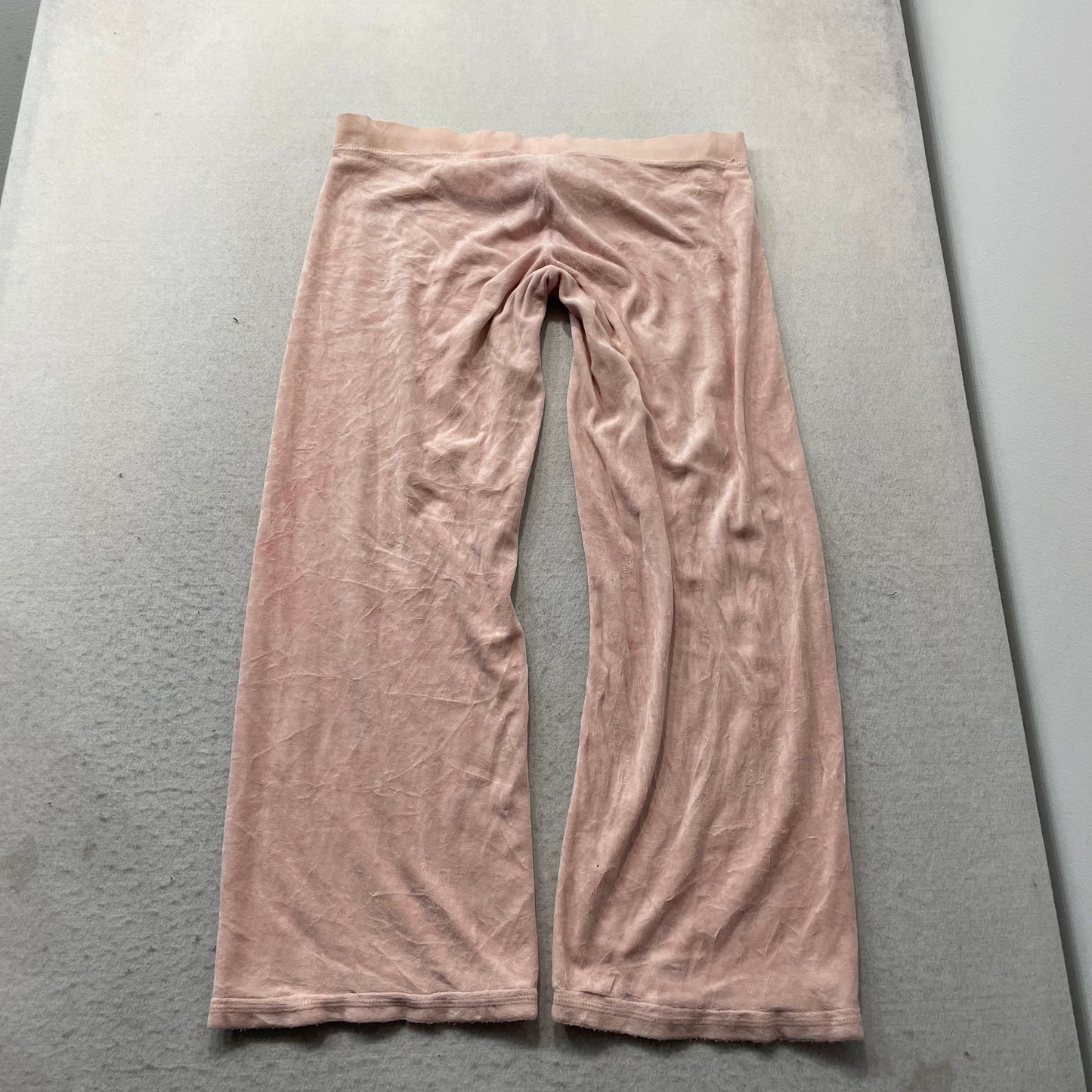 Juicy Couture Women's Light Pink Velour Tracksuit Set Hoodie & Flare Pant Size M