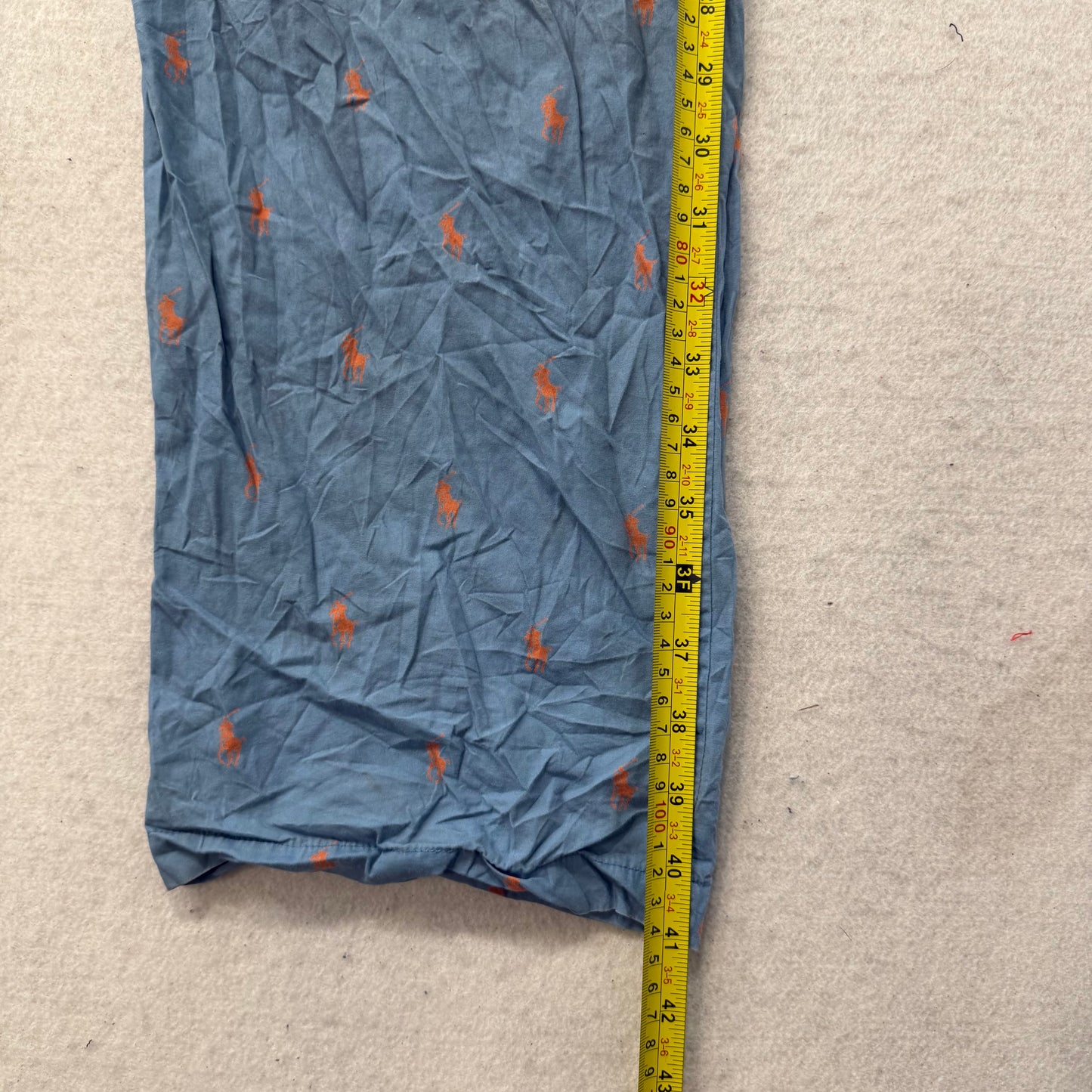 Polo Ralph Lauren Men's Light Blue Cotton Pajama Pant All-Over Print Logo Size M