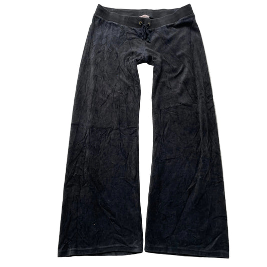 Juicy Couture Women's Charcoal Velour Flared Leg Track Pants Drawstring Size L