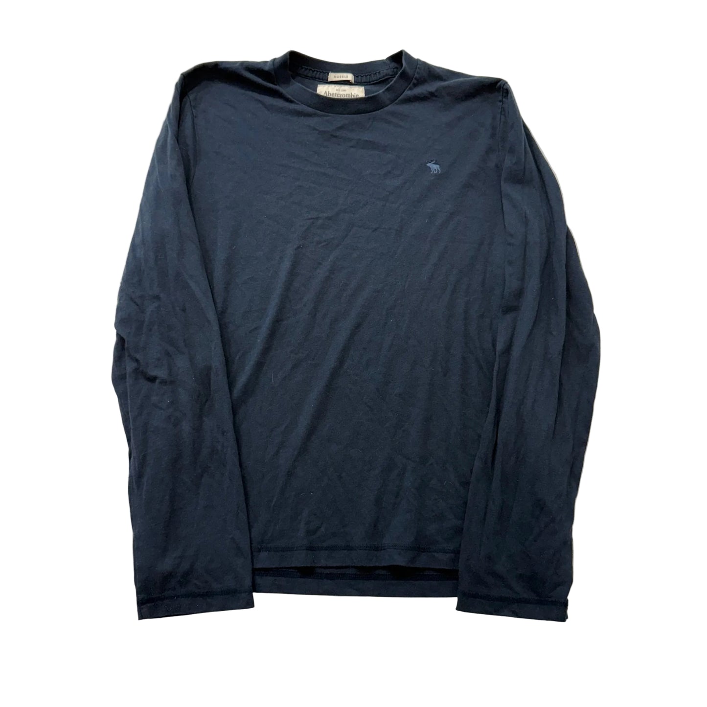 Abercrombie & Fitch Co. Men's Deep Navy Cotton T-Shirt Long Sleeves Tee Size XL