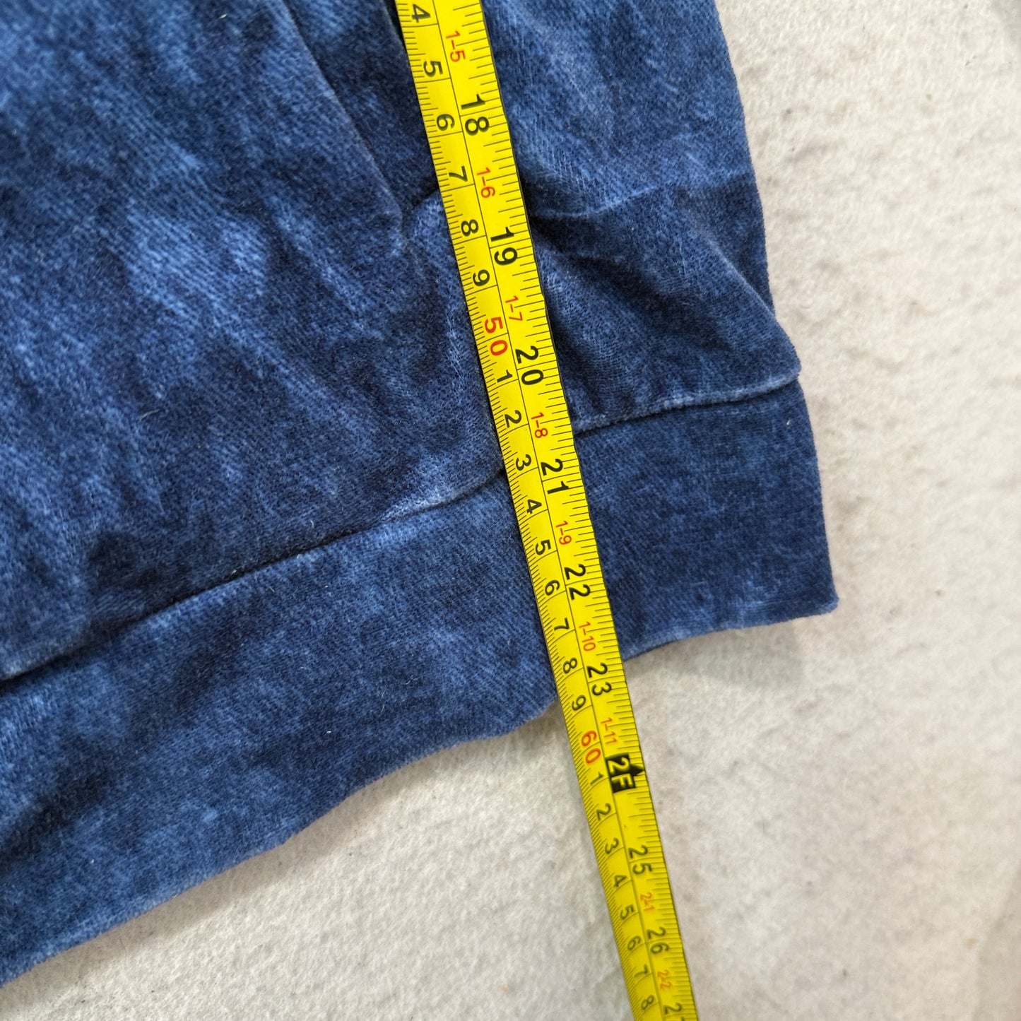 Juicy Couture Women's Navy Blue Velour Zip-Up Hoodie Pockets Loungewear Size L