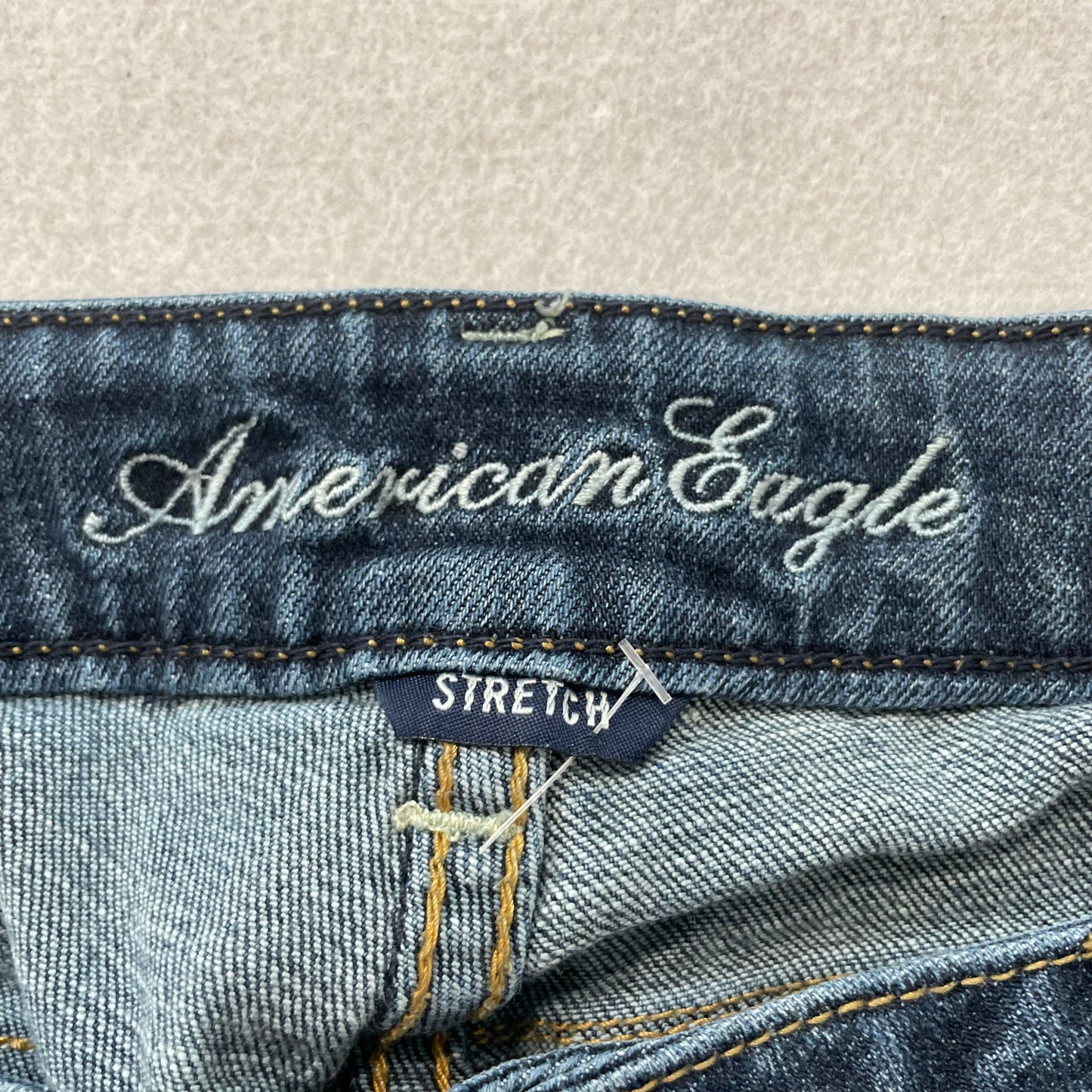 American Eagle Skinny Kick Women's Blue Bootcut Jeans Pockets Stretch Size 14