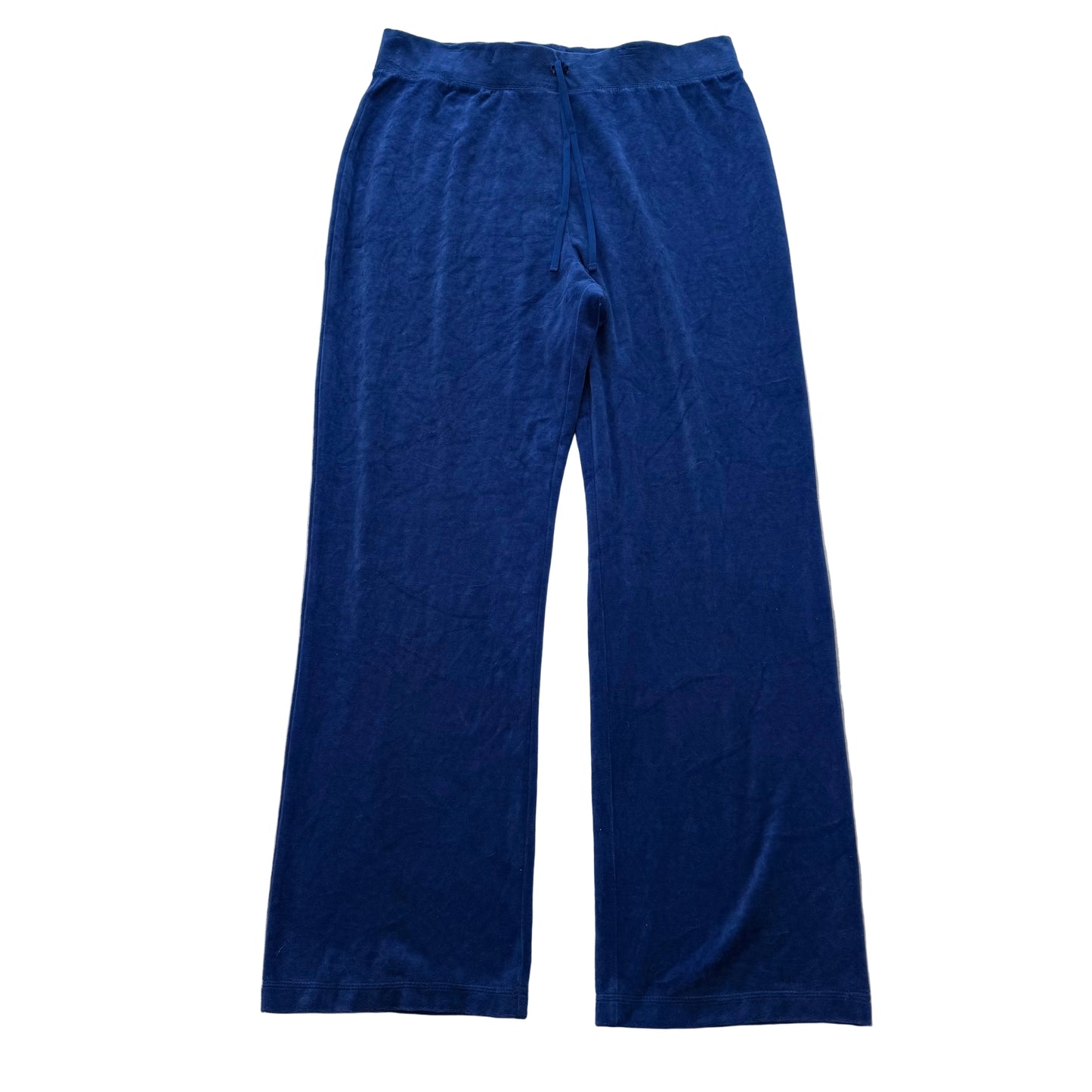 Juicy Couture Women's Royal Blue Velour Straight Wide Leg Track Pant Y2K Size XL