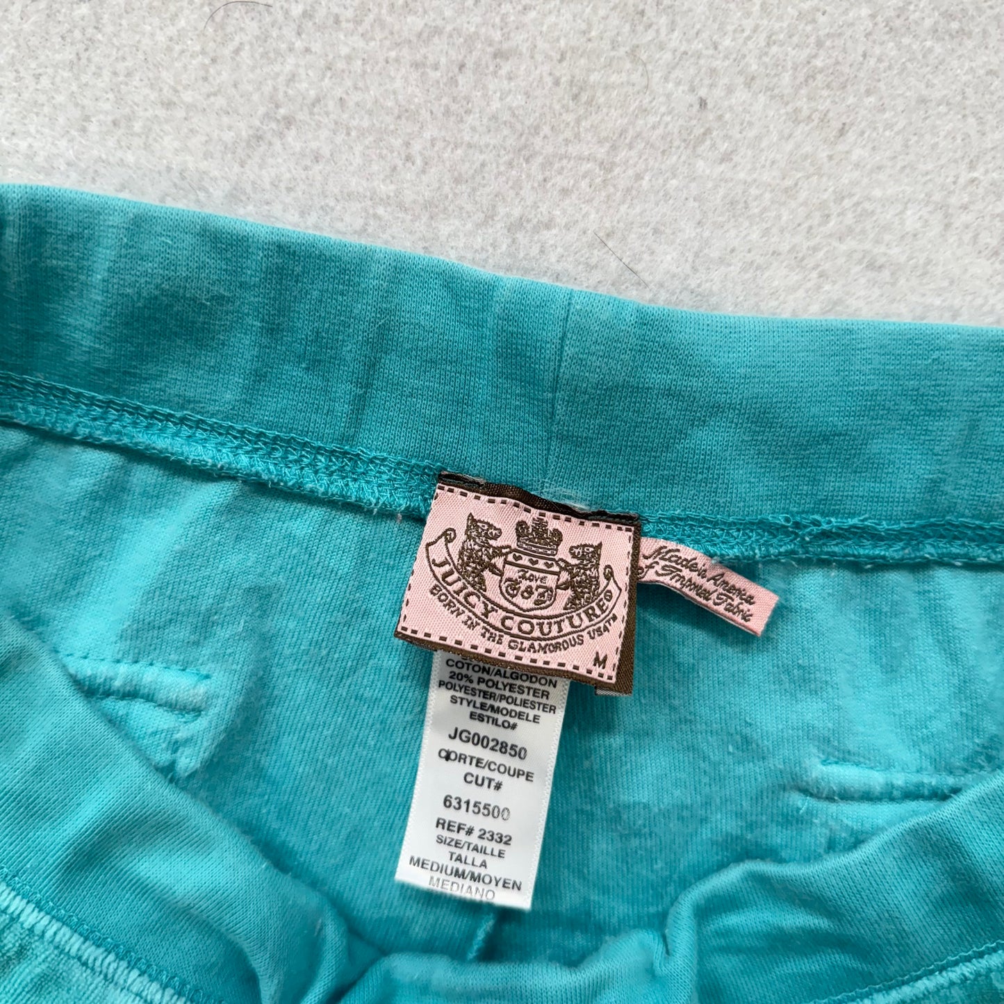 Juicy Couture Womens Turquoise Velour Flared Track Pant Snap-Flap Pockets Size M