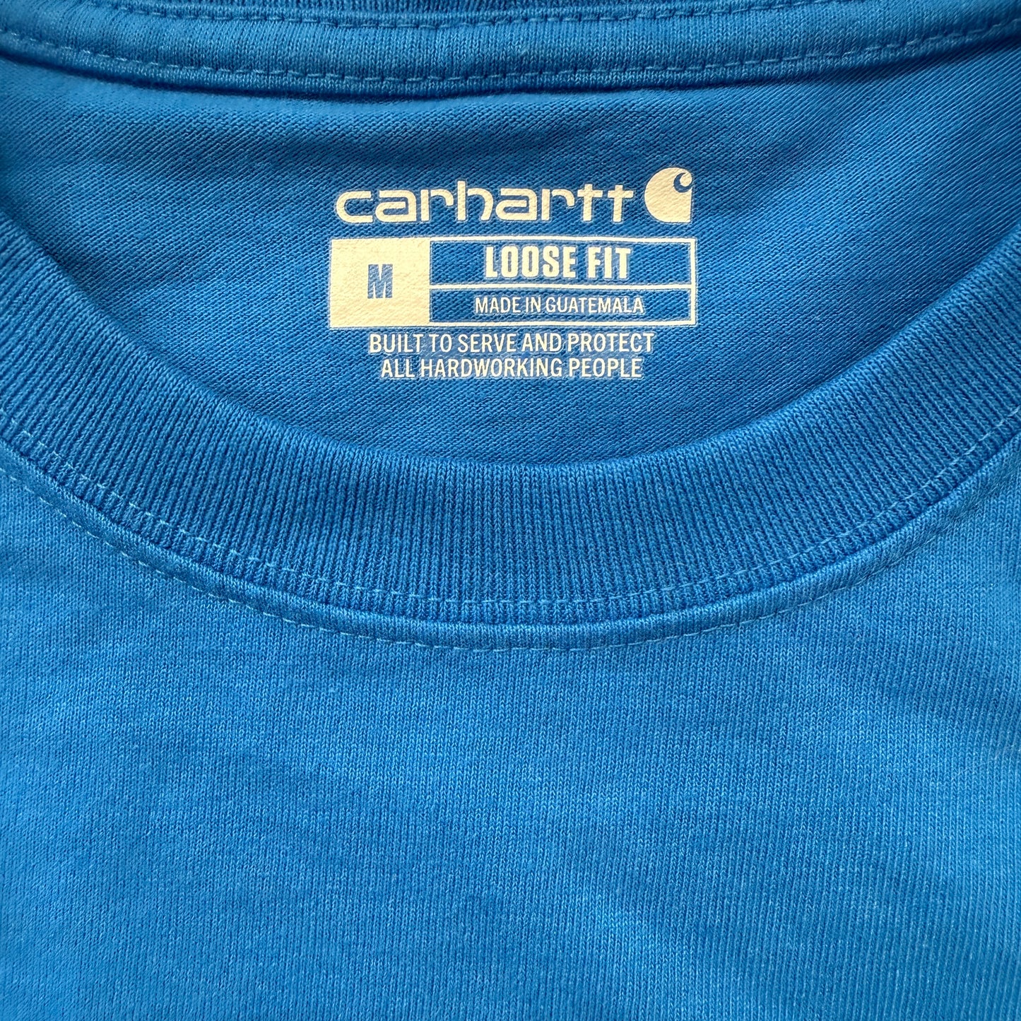 Carhartt Men's Cobalt Blue Cotton Blend T-Shirt Short Sleeve Loose Fit Size M