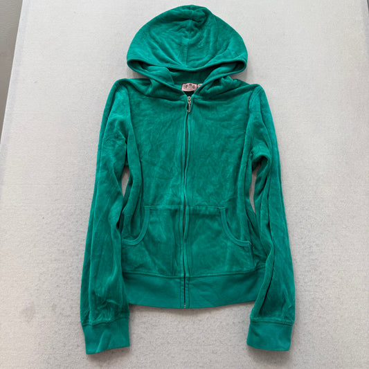 Vintage Juicy Couture “Scottie Dogs” Women's Emerald Green Zip Up Hoodie Size L
