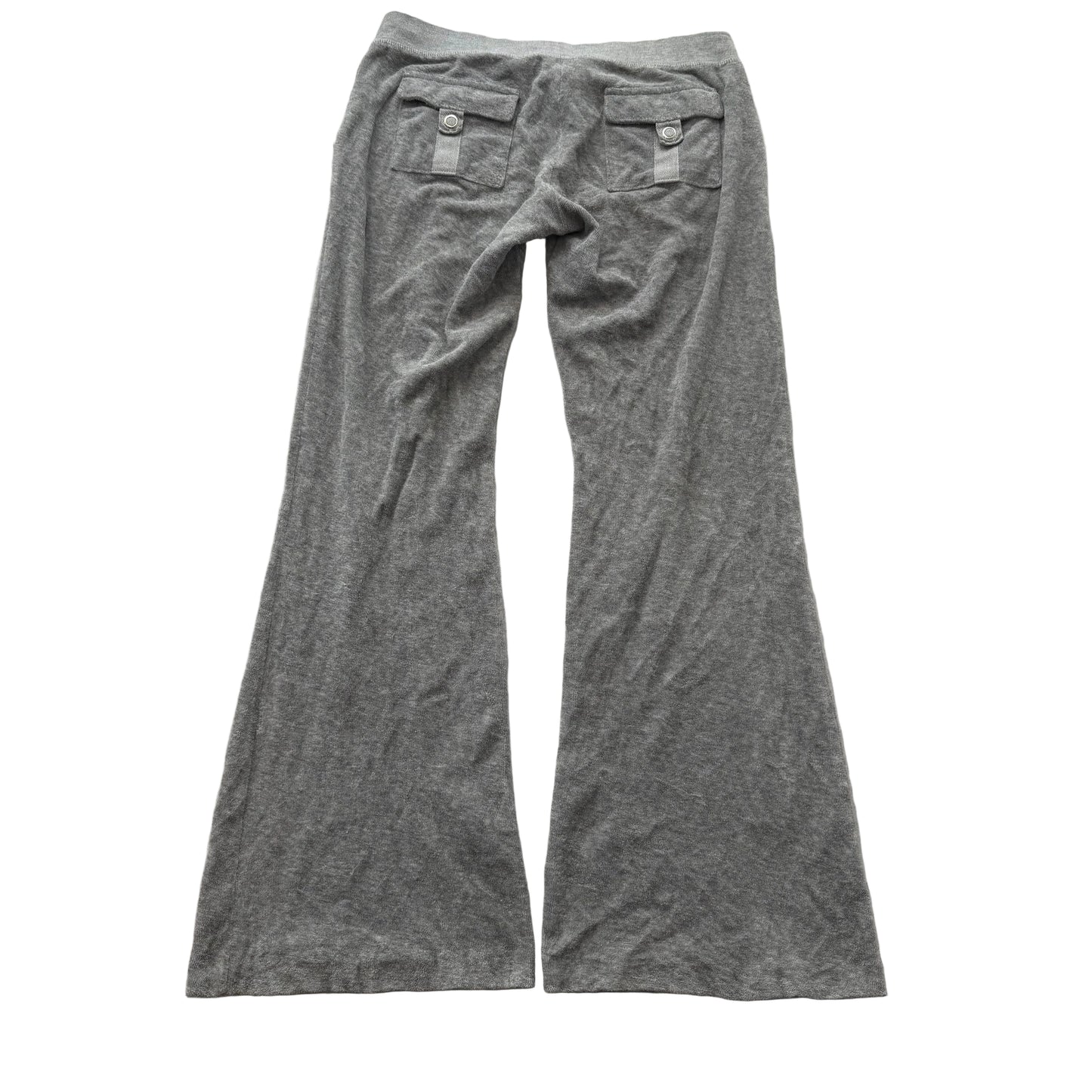 Vintage Juicy Couture Women's Heather Gray Terrycloth Flared Track Pant Size S