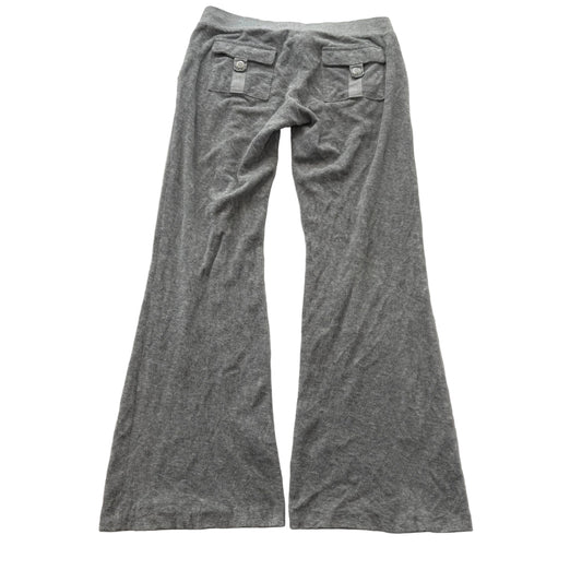 Vintage Juicy Couture Women's Heather Gray Terrycloth Flared Track Pant Size S