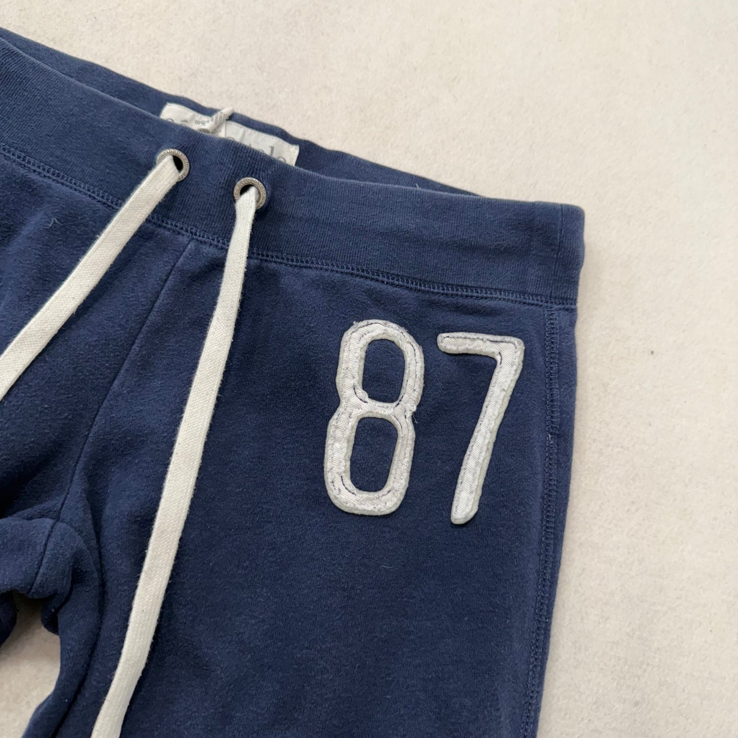 Aeropostale Womens Navy Blue Terrycloth Flared Track Pant Loungewear Logo Size S