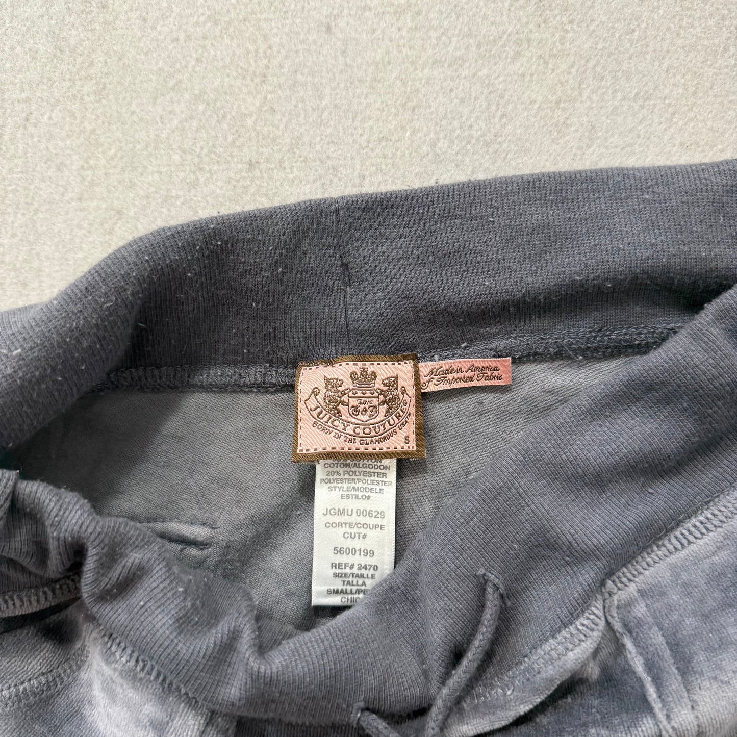 Vintage Juicy Couture Women's Graphite Gray Flared Track Pant Flap Pocket Size S