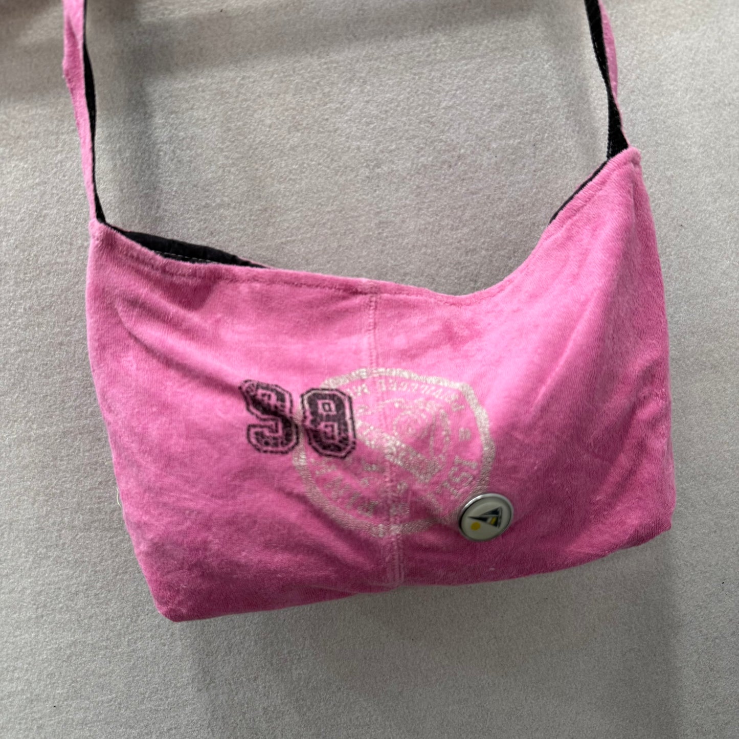 PINK by Victoria's Secret Pink Velour Casual Wear Logo Hipster Shoulder Tote Bag