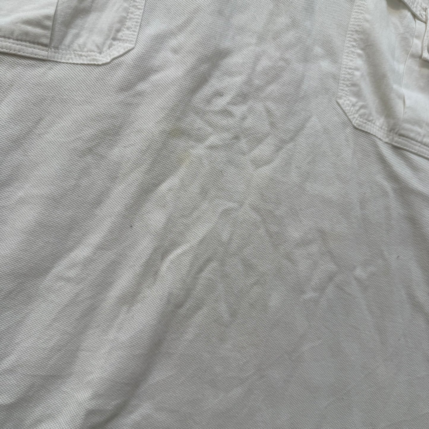 Ecko Unltd White Polo Shirt Skull Back Graphic Chest Pockets Embroidered Size XXL