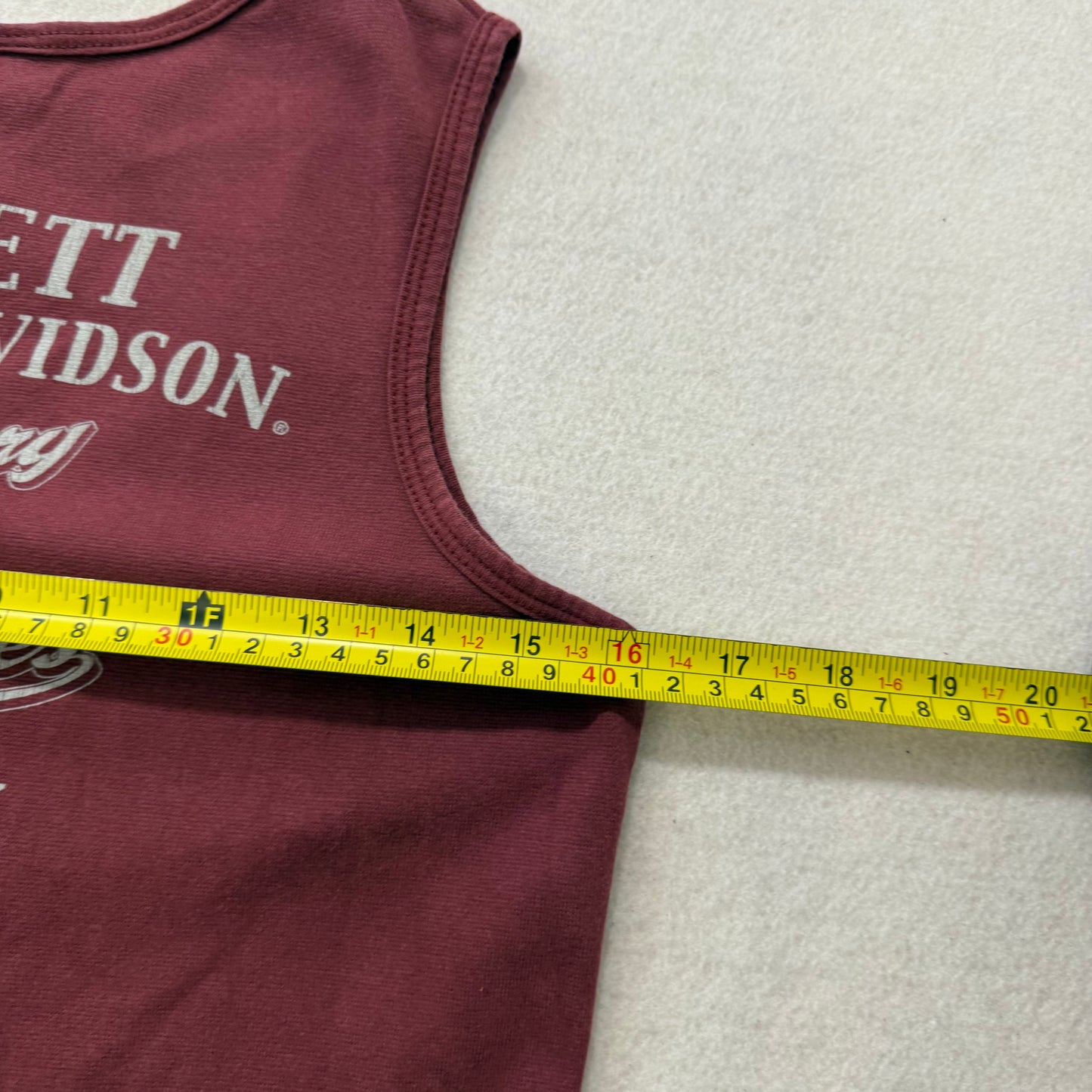 Harley Davidson Women's Burgundy Cotton Toad Lace Up Tank Top Sleeveless Size S
