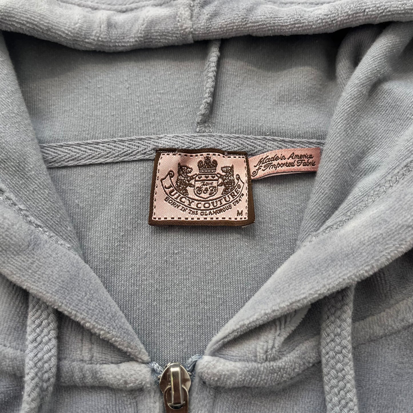 Juicy Couture Women's Gray Velour Zip-Up Hoodie Y2K Sports Long Sleeve Size M