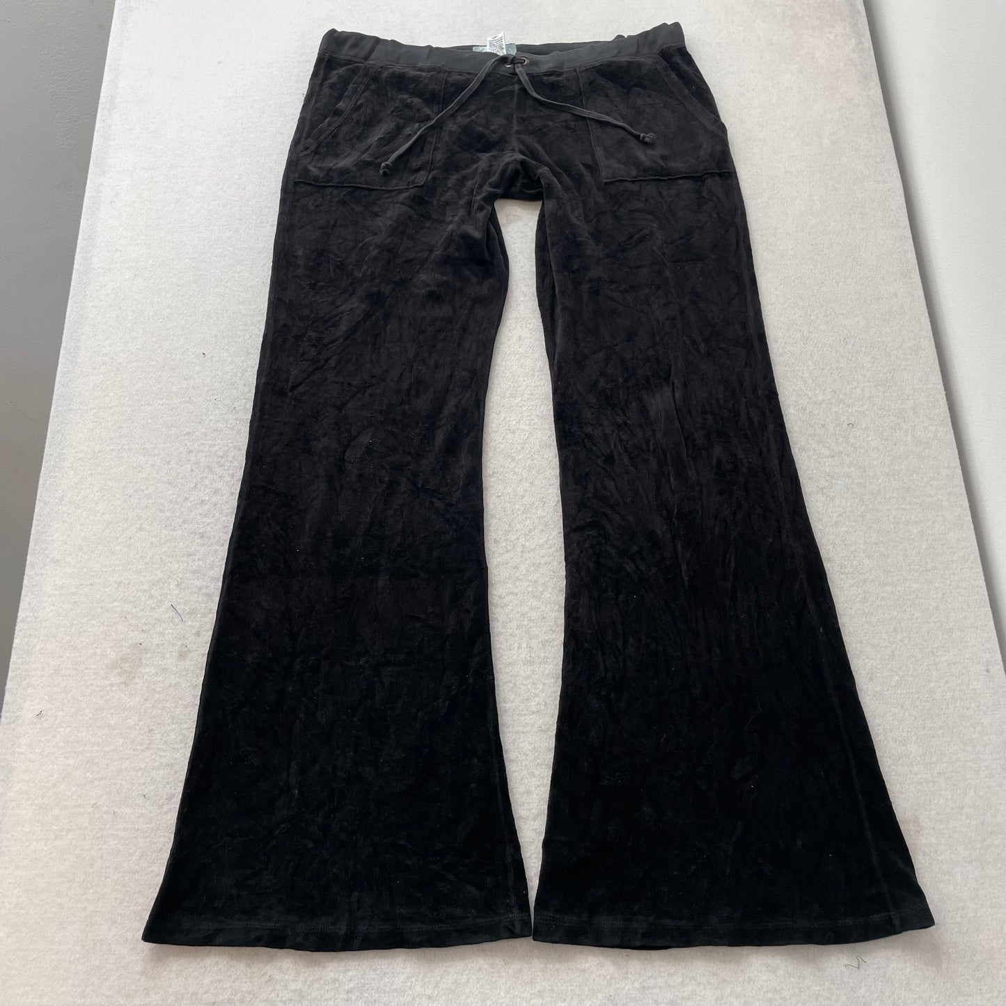 2003 Vintage Juicy Couture Scottie Dog Womens Black Velour Tracksuit Set Size XL