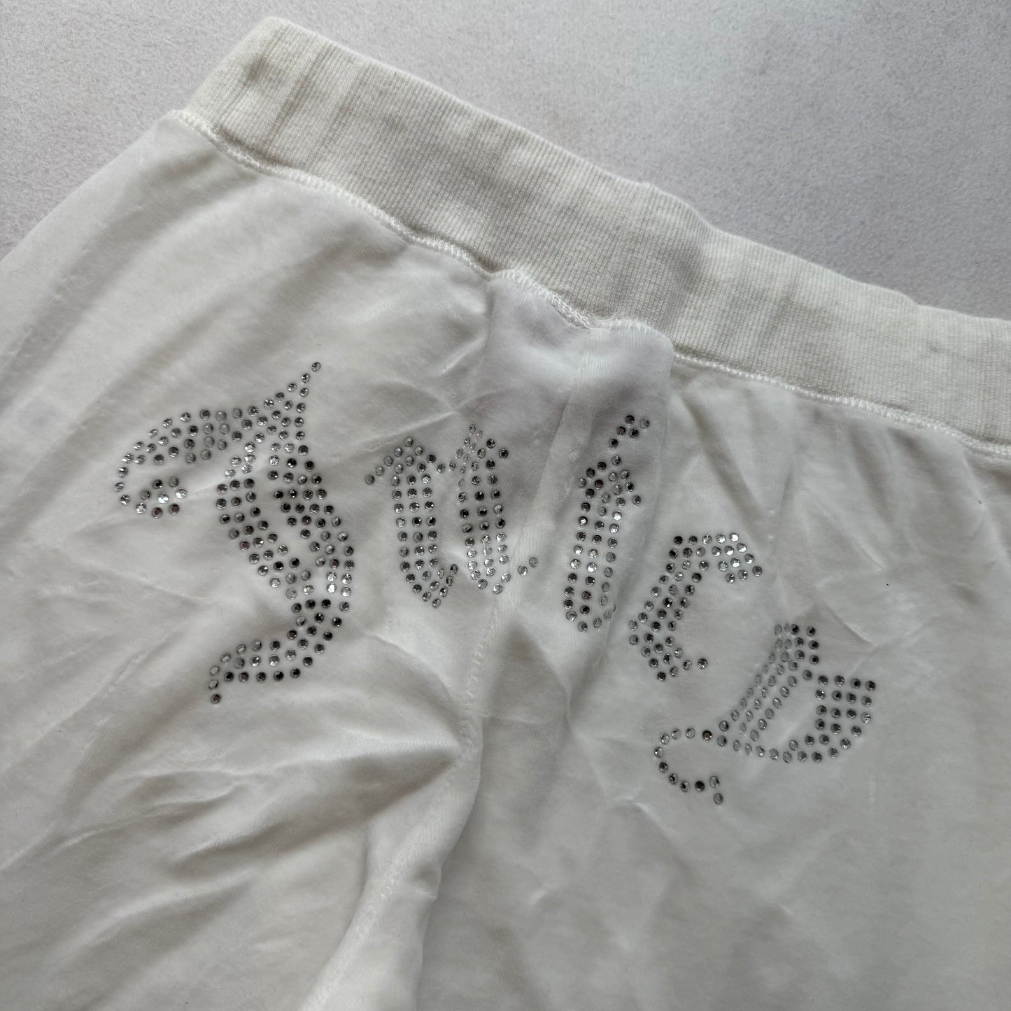 2003 Vintage Juicy Couture Scottie Dogs Womens White Velour Tracksuit Set Size M