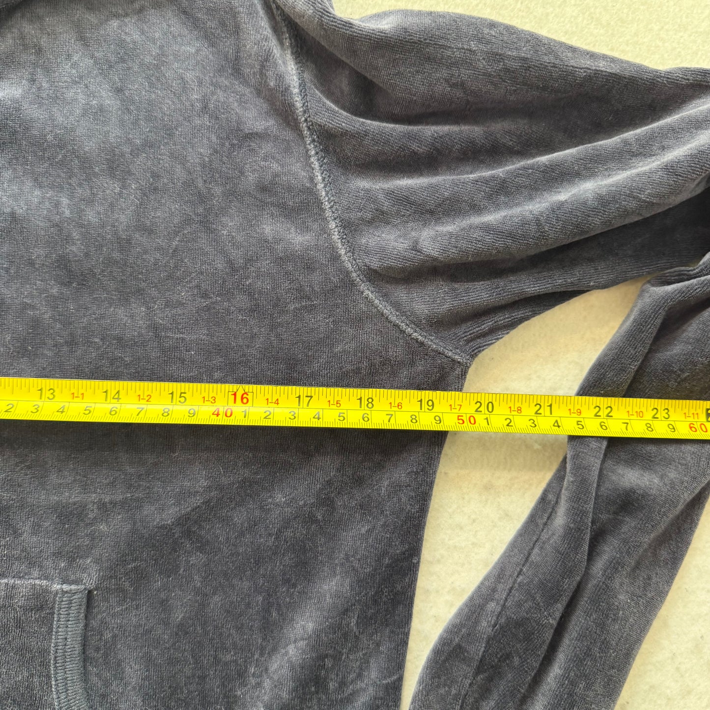 Vintage Juicy Couture Women's Navy Blue Velour Zip-Up Hoodie Pockets Y2k Size L