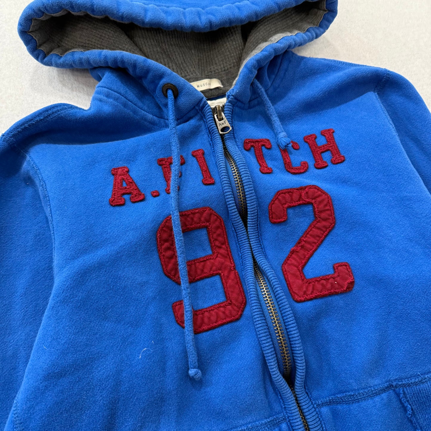 Abercrombie & Fitch Men's Royal Blue Full Zip Fleece Hoodie Loungewear Size 2XL