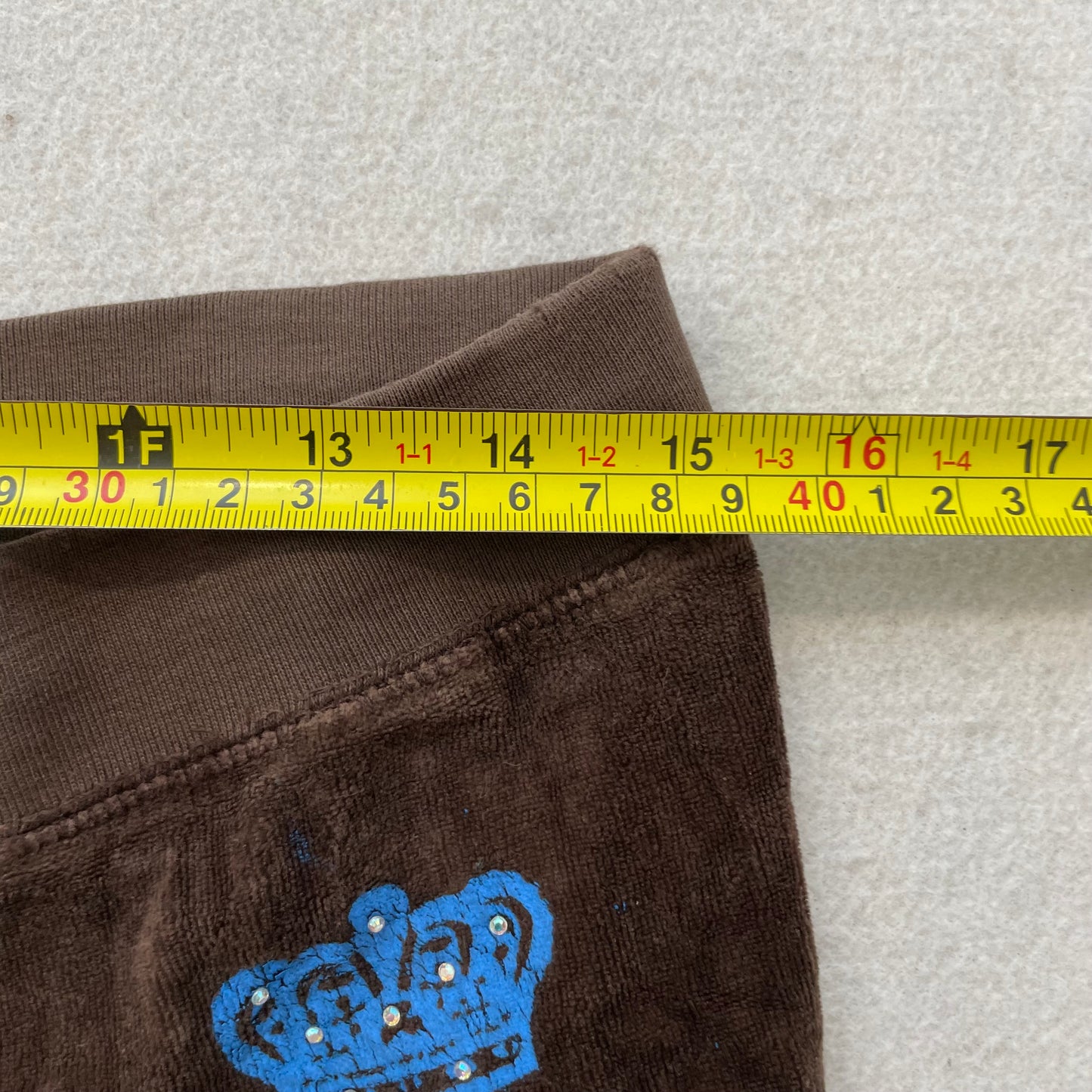Vintage Juicy Couture Womens Dark Brown Velour Flared Leg Track Pant Logo Size S