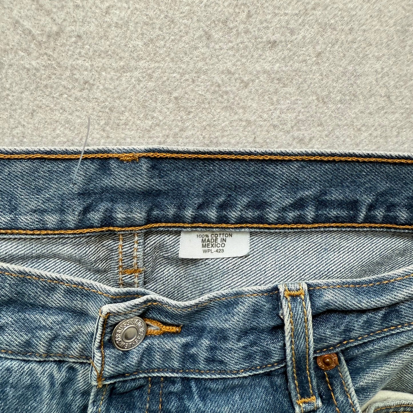 Levi's 501xx Mens Blue Cotton Denim Straight Jeans Button Fly Classic Size 38x36